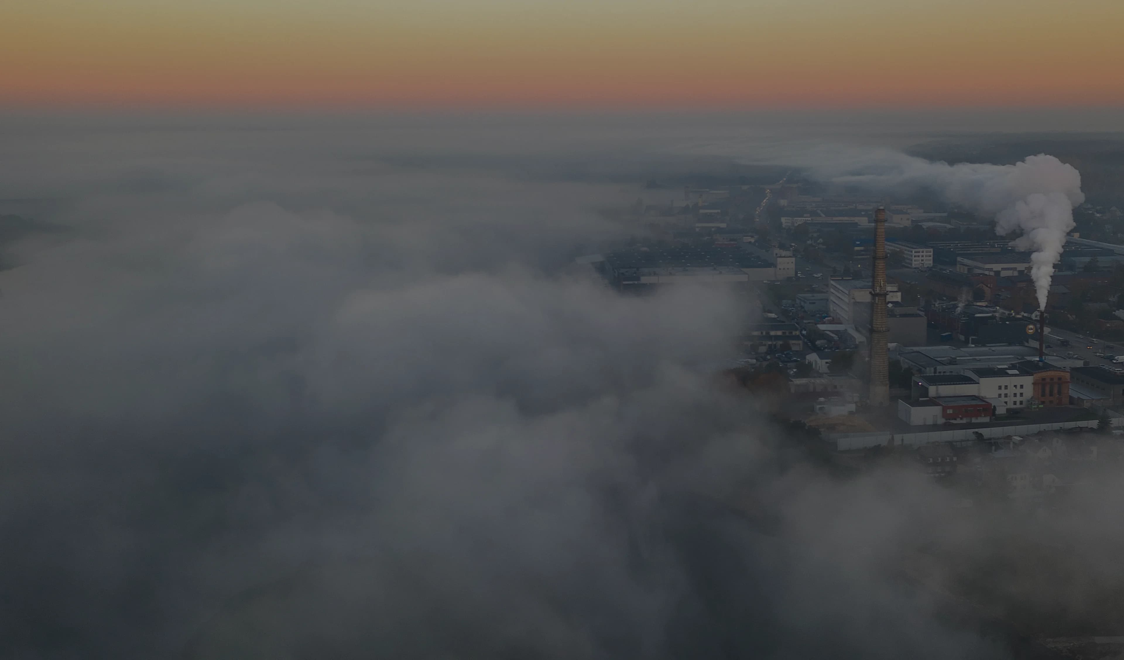 Aerial view of industrial facility